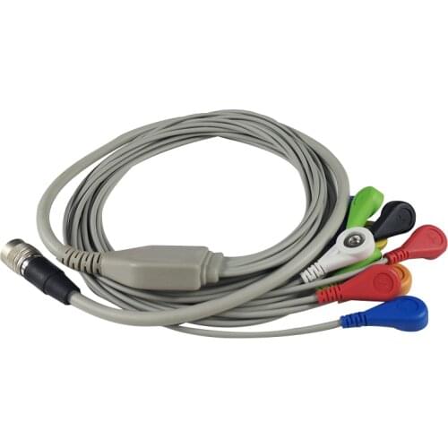 Holter Recorder ECG Patient Cable 12 Pin Plug Snap 4.0 End AHA Standard for Aerotel Heartview Holter 12 Leads