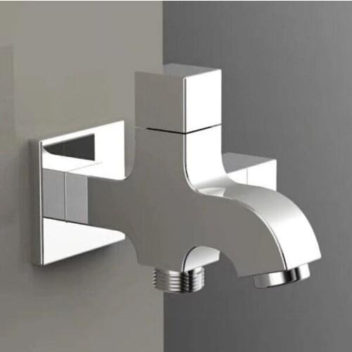 Fee Shipping Chrome Bibcock Faucet Brass Wall mounted Bathroom Washing Machine tap garden faucet Outdoor bathroom water mixer