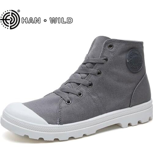 Man Shoes Spring Autumn High Top Mens Vulcanize Shoes Fashion Canvas Shoes Lace-up Male Flats Sport Sneakers Solid Color