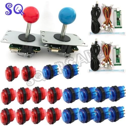 Free shipping DIY Arcade Game KIT for PC/PS2/PS3 USB Zero Delay Encoder+Copy SANWA Joystick+ Led Push Button+cable for PCB
