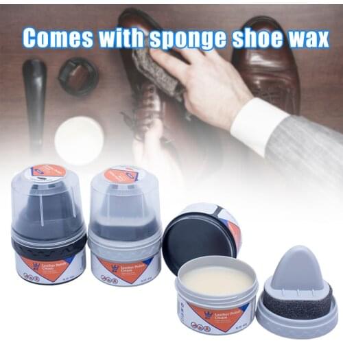 Leather Shoe Boot Polish Cream with Brush Shoe Wax Repair Shoes Glossy Shine Nourishes Protection PI669