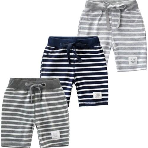 Half Trouser Summer Short Style Pants For Baby Boy Clothes Casual Kids Boys Outfit Stripe Cotton Sports Shorts 2021 New Arrival