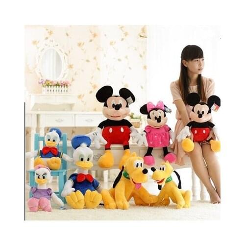 Hot 25-65cm Mickey Mouse Minnie Plush Doll Toys Anime Plush Goofy Dog Pluto Dog Soft Stuffed Animals Toys For Kids Birthday Gift