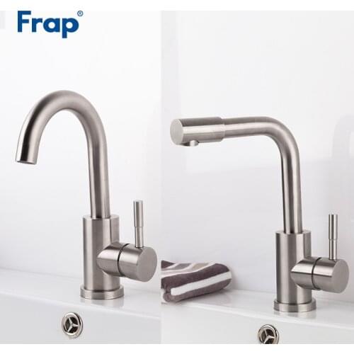 Frap Brushed Basin Faucets Deck Mount Waterfall Bathroom Faucet Sinks Mixer Crane Cold And Hot Water Tap torneira Y10026/Y10028