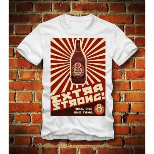 Fashion T Shirt Red Horse Beer Extra Strong 6.9% Philippines Manila Bier Ipa