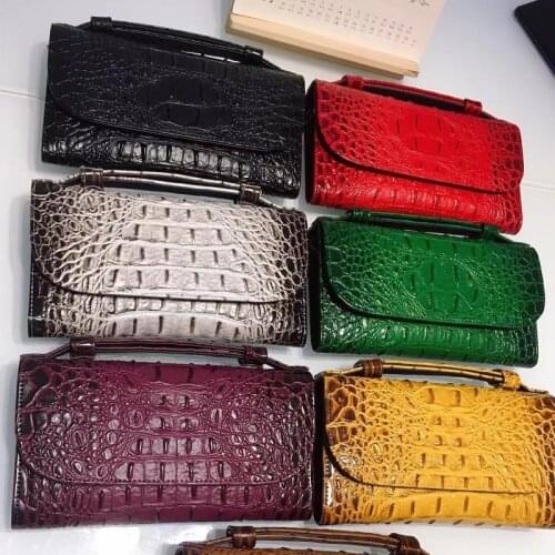 Fashion Women New Crocodile Shoulder Bag Split Cow Leather Brown Clutch Wallet Chain Large Phone Ladies Evening Party Bag