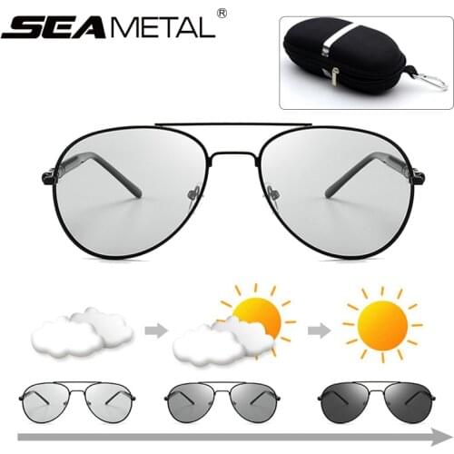 Photochromic Driver Sunglasses Polarized Sun Glasses Men Pilot Sun Shades Night Vision Safety Driving Goggles Anti Glare UV400