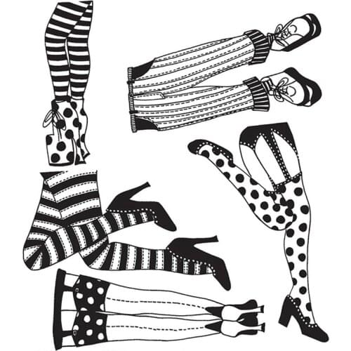 Clear Stamps Leg Model Striped Leggings Pants Loose Pants Sneakers High Heel For DIY Scrapbook Photo Album Craft Card 2021 New