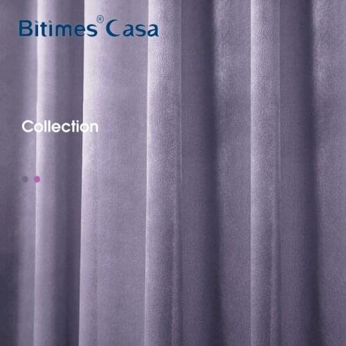 Luxury Living Room Bedroom Velevt Windows Curtains Drape High Weight Light Purple Color Interior Home Decoration