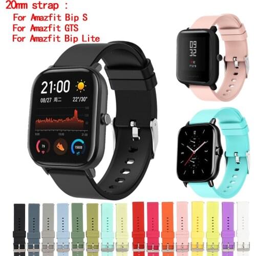 20mm silicone strap For Huami Amazfit GTS 2 Mini Sport Bracelet For Xiaomi Amazfit Bip S/Bip Lite /Bip 2/GTR 42mm/Bip 1S /GTS 2