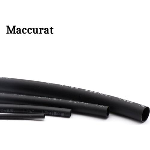 5meter/lot 2:1 Black 1 2 3 4 5mm Diameter Heat Shrink Heatshrink Tubing Tube Sleeving Wrap Wire Sell DIY Connector Repair