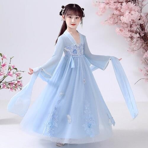 Traditional Chinese Girls Fairy Costume New Year Outfit For Girl Hanfu Dress Children Chinese Style Tang Photography Cosplay