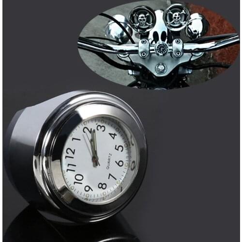 7/8" Waterproof Motorcycle Bike Handlebar Mount Quartz Clock Watch Aluminum Luminous Clock Moto Accessories For Harley Yamaha