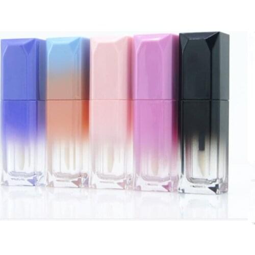 High-grade Empty bottle Gradient Square lip gloss tube glaze red cover scrub Lip Balm Refillable Bottle DIY Makeup Tools