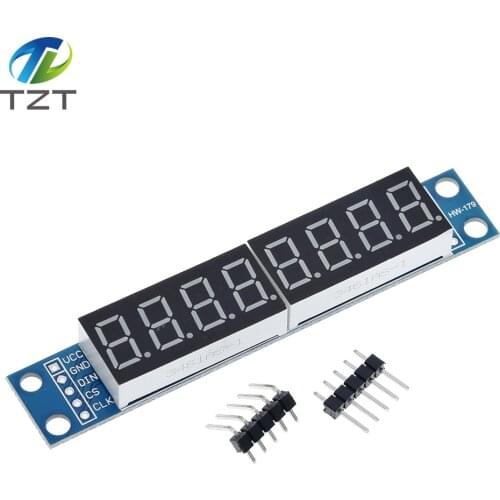 TZT MAX7219 CWG 8-Digit Digital Tube Display Control Module Red Three IO for Arduino