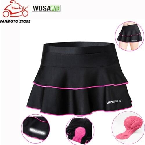 WOSAWE Womens Motorcycles Cycling Shorts 3D Padded Cycling Mini Skirts Underwear Mountain Downhill Bike Bicycle Cycling Shorts
