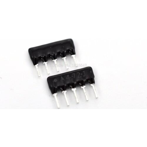 50PCS DIP exclusion 5pin 4.7K 4K7 ohm 5 PINS A472J 4.7KR Network Resistor array A05-472J