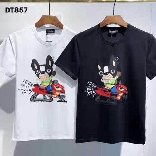 2021 Fashion Trend DSQ2 Tide Brand Mens Printed Short Sleeve DT587