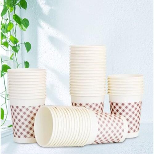 9570 250ml Thick Paper Cups One-time Paper Cups Not easily deformed 50PCS/pack