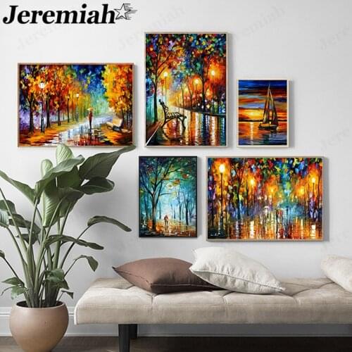 Abstract Street Canvas Painting Graffiti Landscape Poster Wall Art Nordic Home Room Decoration Frameless Picture