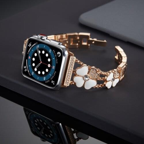 New Bling Metal Bracelet for Apple Watch Band 44mm 38mm Luxury Stainless Strap for apple watch 6 5 4 3 2 1 Watchband iWatch SE
