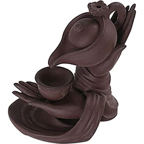 Buddha Hand & Teapot Shaped Incense Cone Burner Holder Waterfall Backflow Home