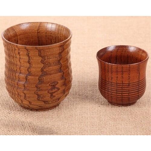 Wood Cup Lines Primitive Handmade Spruce Eco-Friendly Natural Breakfast Beer Milk Drinkware Green Tea Househould New Pattern