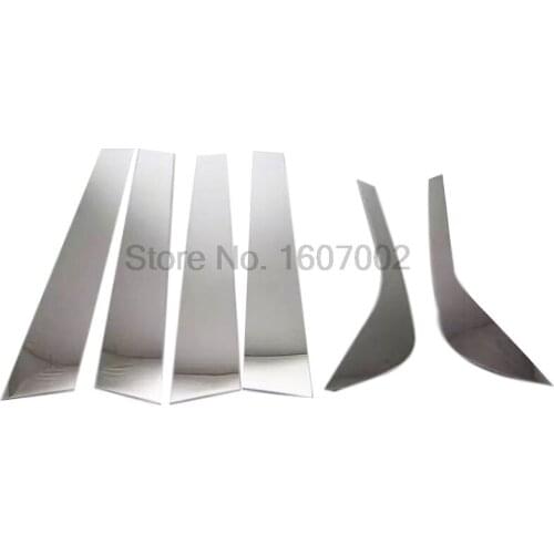 For Land Rover Discovery Sport 2015 6pcs Chrome Window Side Middle Center Pillar Conver Molding Trim Prorectors Car Accessories