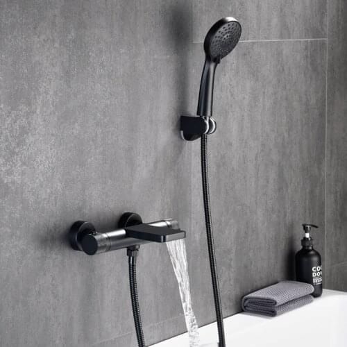 Bathtub shower set black shower system thermostatic shower head showers mixer shower tap bath set