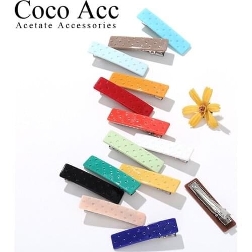 Ins Hot Sale Acrylic Colorful Kids Girls Big Solid Dot Hair Clips With Heart Hairclips Hair Accessories