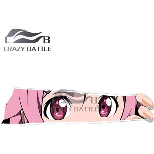 Crazy Battle 13 x 3.6cm Lisbeth Anime Car Stickers Personality Air Conditioner Decal Bumper Windshield Car Styling RV Decoration