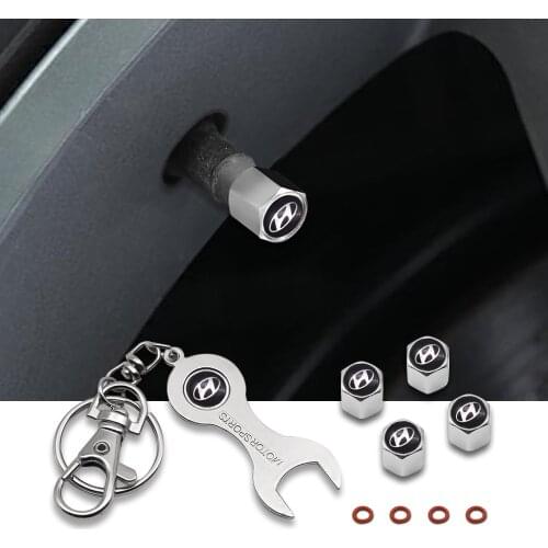 4Pcs Car Wheel Tire Aluminum Alloy Valve Caps Stem Cover Hexagonal Tyre Wheel Ventil Valve Caps For Hyundai Solaris i20 i30 ix20