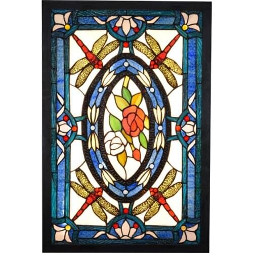 Creative Blue Mediterranean Dragonfly Decorative painting lamp Tiffany Stained glass corridor Background wall lamp 85-240V