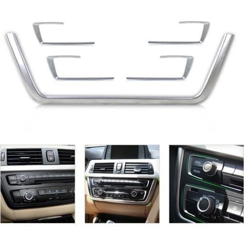 Car Front 4x Dashboard Center Console Cover + U-Shape Trim kits Fit for BMW 3 4 Series F30 F31 F32 F34 F36 316 318 320 420