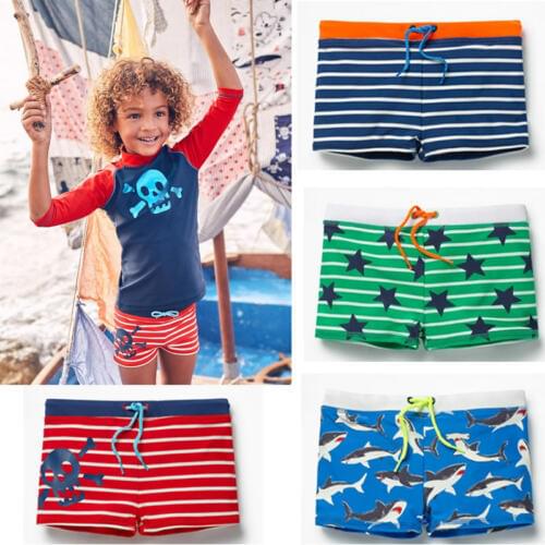 Focusnorm Boys Swimming Trunks Swim Shorts Skull Stars Striped Summer Beachwear Cute Clothing SS