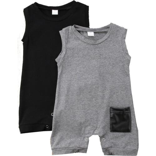 Summer Newborn Baby Boy Sleeveless Romper Jumpsuit One-pieces Clothes