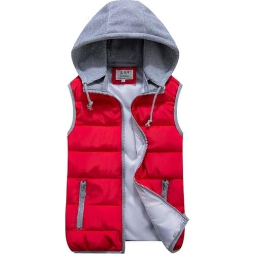 2019 Hot Sale Cotton Wool Collar Hooded Down Vest Removable Hat High Quality Female Winter Warm Jacket Outerwear Thicken ZRZ001