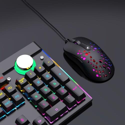 Mini Wired Keyboard RGB Backlit Rainbow Backlit 61 keys for Gamers Laptops