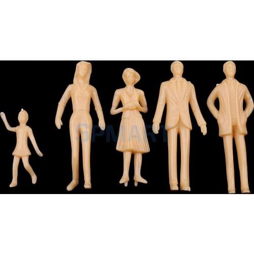 50pcs/set 60mm Miniature Human Figures Unpainted People Model 1:30 O Scale