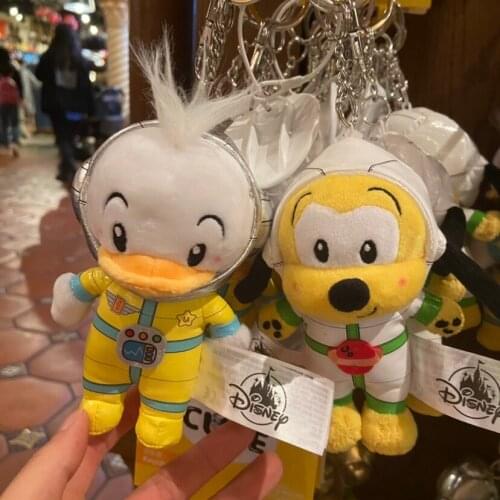 Set of 2 Disney Parks space mickey minnie stuffed plush toy key chains