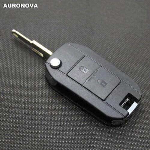 AURONOVA New Upgrade Folding Key Shell for Peugeot 206 2 Buttons Remote Car Key Case