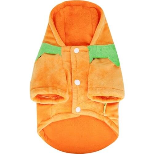 Halloween Pumpkin Pet Dog Clothes Cosplay Party Costume Winter Warm Clothing Hoodie Jumpsuit Pets Clothing