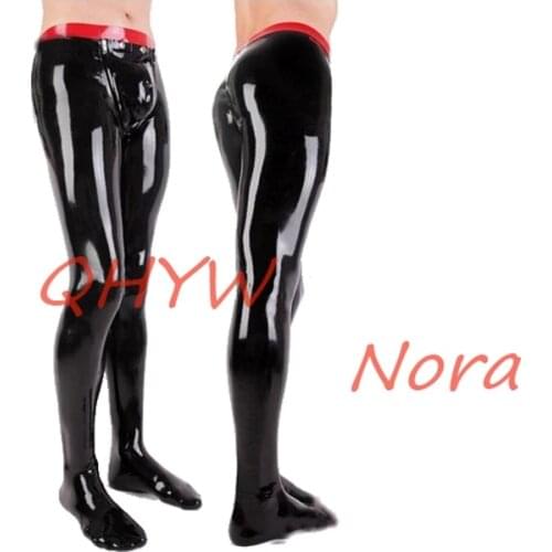 Sexy Latex Man Pants with Front Flat Codpiece Handmade Men Trousers with Front Hole Cosplay Costume kakegurui