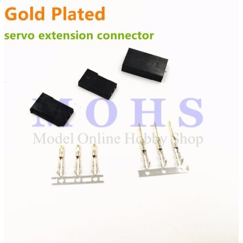RC model servo battery golden plated plug gold plated servo extension cable connector servo connector for FUTABA JR HITEC