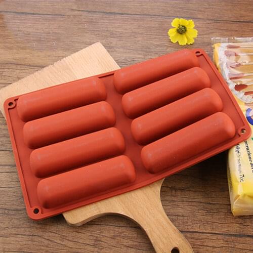 8 Holes Oven Silicone Long Strip Finger Biscuit Silicone Mold Cake Puff Ice Mould Tray Bakeware DIY Kitchen Baking Tools K635