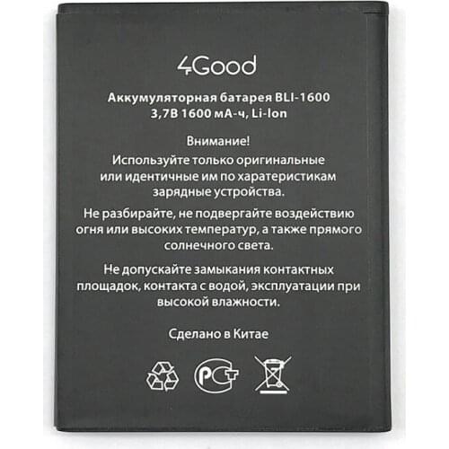 1600mAh Replacement BLI-1600 Battery for 4Good S450m 4G Phone Battery