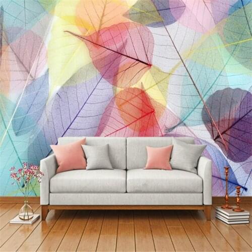 Custom modern 3d photo non-woven wallpaper 3d murals wallpaper simple texture art leaves TV sofa background wall home decor