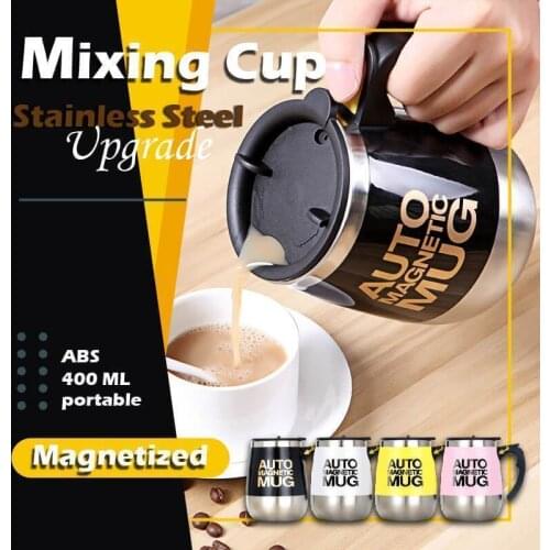 Stainless Steel Upgrade Magnetized Mixing Cup Self Stirring Mug Automatic Mixing Mug for Coffee Milk Grain Oat Stainless Steel T