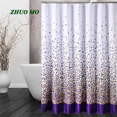 Waterproof Shower Curtains Polyester Bathroom decoration With Plastic Hooks Hotel for home Sporadic Block Pattern Curtains