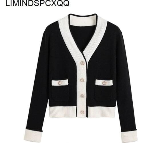 2021 Women Short Cardigan Knitted Sweater Autumn Winter Long Sleeve Button Coat Elegant Korean Vintage Cozy Ladies Knitwear Tops